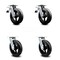 Service Caster 8 Inch Rubber on Steel Caster Set with Roller Bearing 2 Total Lock Brake SCC SCC-TTL30S820-RSR-2-S-2 - alternate 1